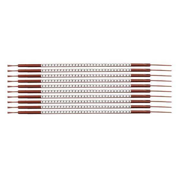 Brady Clip Sleeve Wire Mrkrs, 2, Blk/Wht, PK10, SCN03-2 - SCN03-2