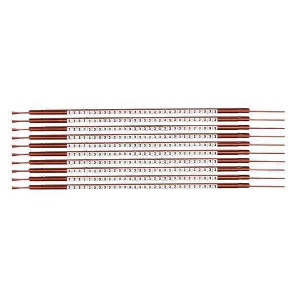 Brady Clip Sleeve Wire Mrkrs, 3, Blk/Wht, PK10, SCN03-3 - SCN03-3