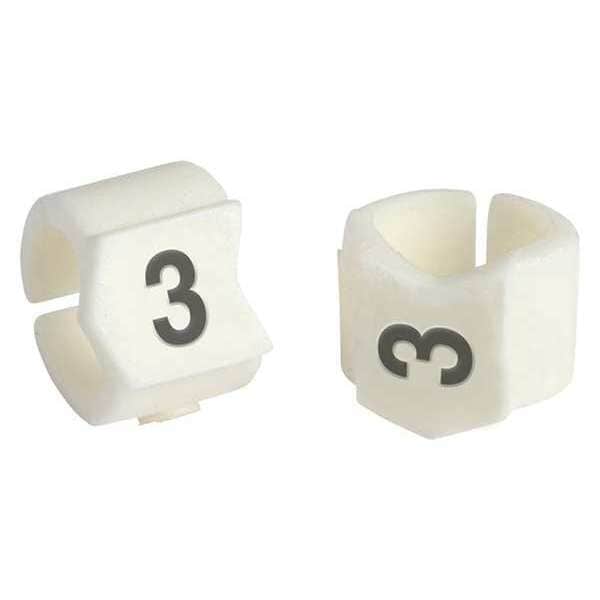 Brady Clip Sleeve Wire Mrkrs, 3, Blk/Wht, PK50, SCN23-3 - SCN23-3
