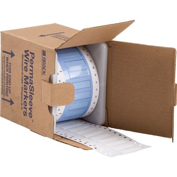 Brady 1-1/2" x 7/16", Wire Marker, Wire Sleeve, Write On Legend, White - PS-250-150-WT-S