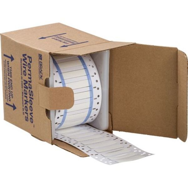Brady 2" x 7/16", White Wire Marker, Wire Sleeve, 3PS-250-2-WT-S - 3PS-250-2-WT-S