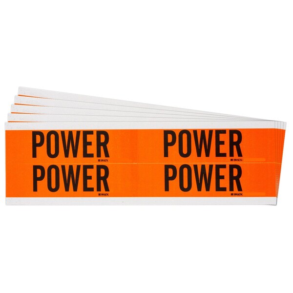 Brady Power Conduit and Voltage Lbls 1.125 in H x 4.125 in W BK on OR 5/PK - 152378