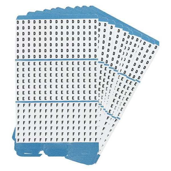 Brady Porta-Pack Wire Mkrs, D, E, F, Blk/Wht, PK10 - PWM-D-F