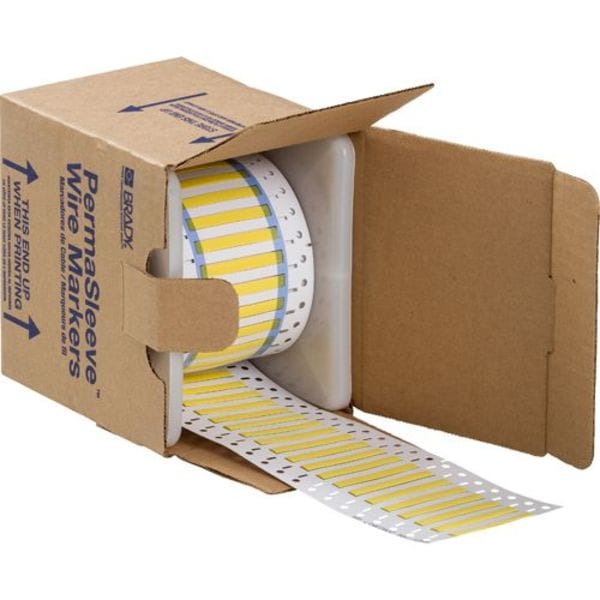 Brady Write On Yellow Wire Marker Sleeves, PermaSleeve(R) Polyolefin, 3PS-125-2-YL-S - 3PS-125-2-YL-S