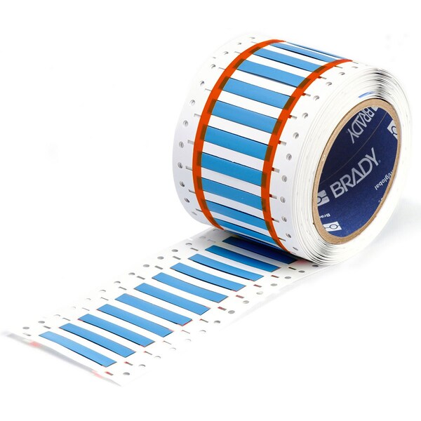 Brady PermaSleeve HX Heat Shrink Double Sided Wire Marking Sleeves, Blue, 0.125 in. Dia x 2 in. W - 2HX-125-2-BL