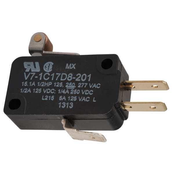 Interruptor de Acción Rápida Miniatura Honeywell, Palanca, Rodillo, Actuador Corto, SPDT, Clasificación de Contacto de 15A a 240V AC - V7-1C17D8-201