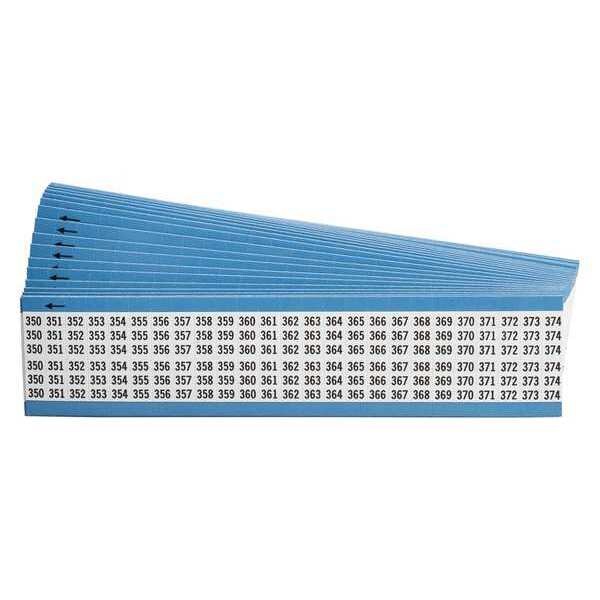 Brady Wire Markers, Legend 350-374, Blk/Wht, PK25 - WM-350-374-PK