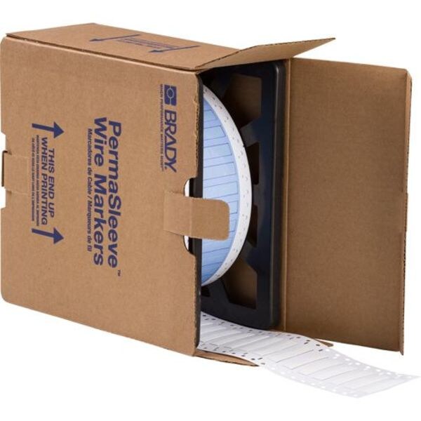 Brady 1" x 7/16" White Wire Marker, Wire Sleeve, PS-250-2-WT-2 - PS-250-2-WT-2