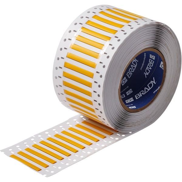 Brady High Temp Double Sided PVDF Wire Marking Sleeves, 0.094 in.x 1 in. W, Yellow, Roll of 1000 - 3HT-094-2-YL-S-2