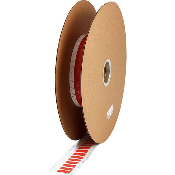 Brady PermaSleeve HX Heat Shrink Double Sided Wire Marking Sleeves, 0.375 in. x 2 in. W, Red, Roll of 2500 - 2HX-375-2-RD-J