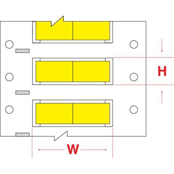 Brady 1" x 7/16" Yellow Wire Marker, Wire Sleeve - 3PS-250-2-YL-2