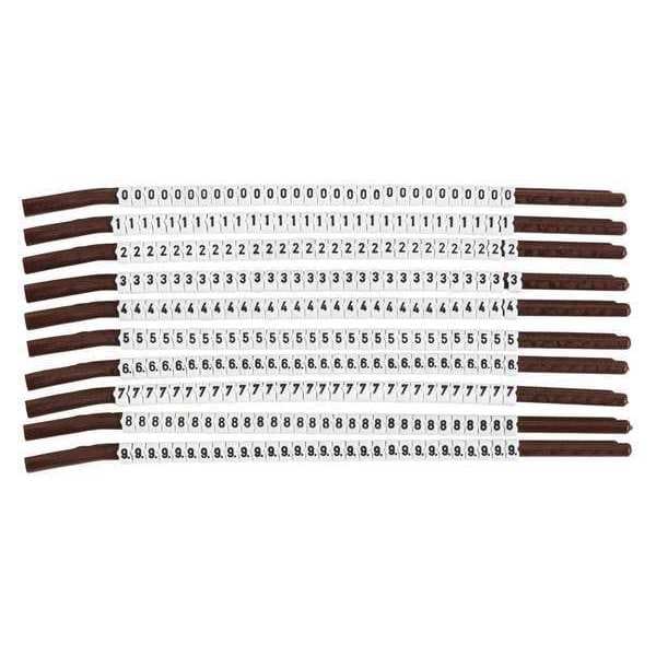 Brady Clip Sleeve Wire Mrkrs, 0-9, Blk/Wht, PK10, SCNC-15 - SCNC-15