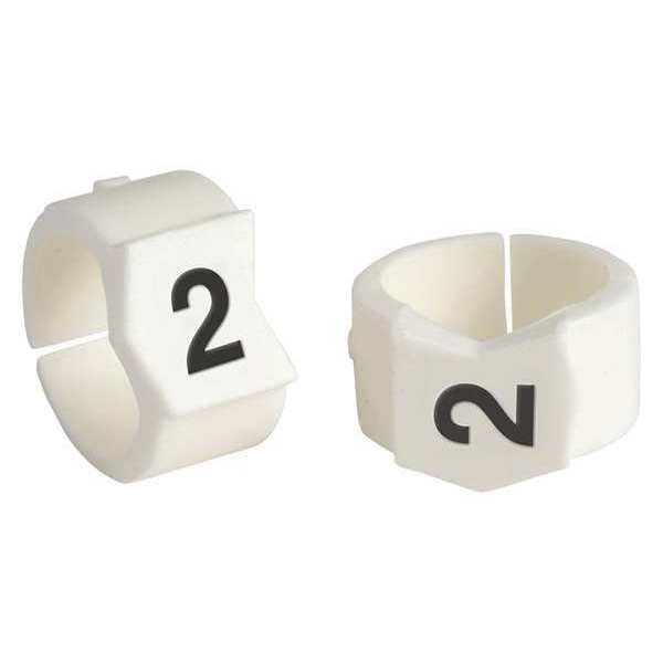 Brady Clip Sleeve Wire Mrkrs, 2, Blk/Wht, PK50, SCN45-2 - SCN45-2