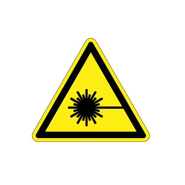 Panduit ISO Lbl, Vinyl, Laser Beam Symb, 1.0"triangle, 10/cd, PESW-B-8Y, PK 10 - PESW-B-8Y