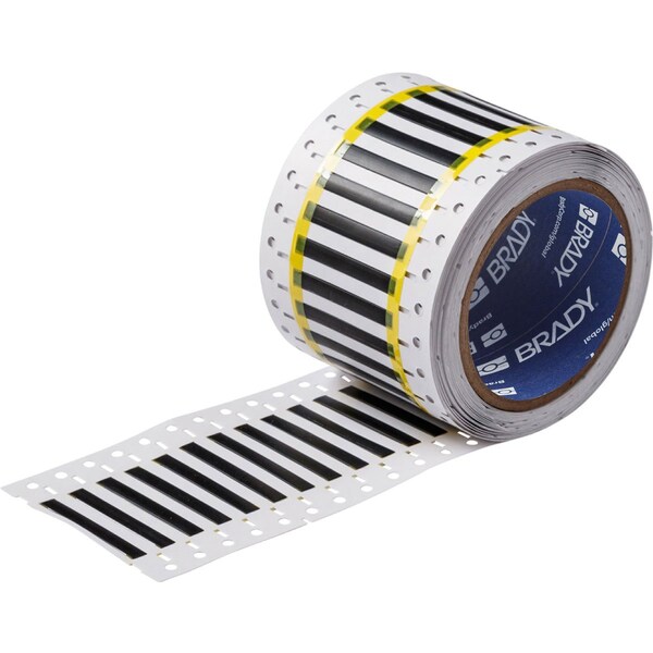 Brady High Temp Double Sided PermaSleeve PVDF Wire Marking Sleeves, 0.094 in. x 1 in. W, Black, Roll of 1000 - 3HT-094-2-BK-S-2