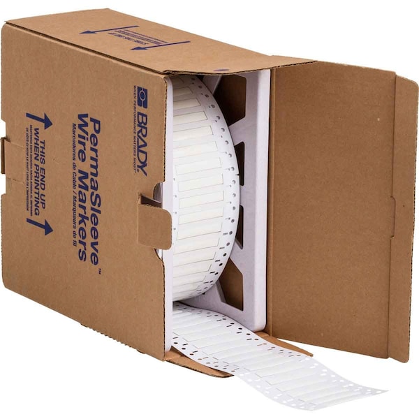 Brady BSP45 Series PermaSleeve Low Smoke Zero Halogen Wire Marking Sleeves, 0.187 in. Dia x 2 in. W, White - SA-2LSZH-187-2-WT