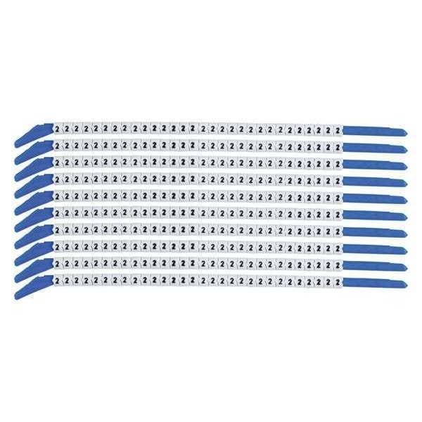 Brady Clip Sleeve Wire Mrkrs, 2, Blk/Wht, PK10, SCN13-2 - SCN13-2