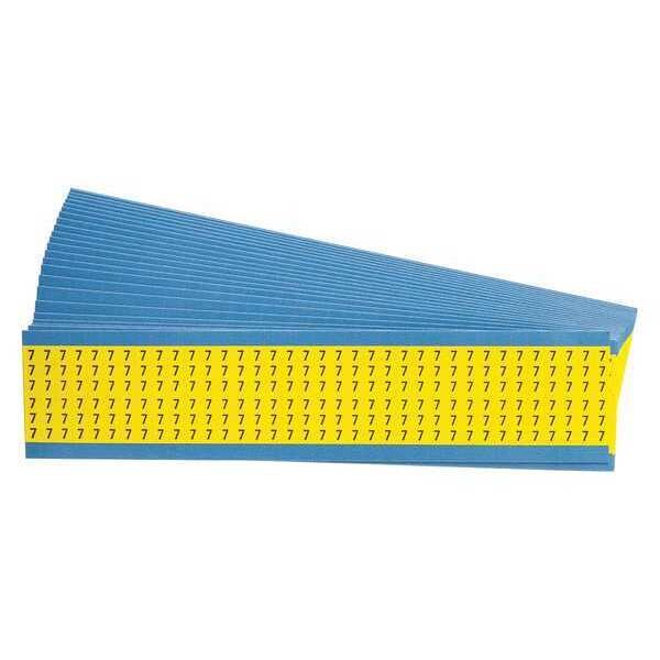 Brady Wire Markers, Legend 7, Black/Yellow, PK25 - WM-7-YL-PK