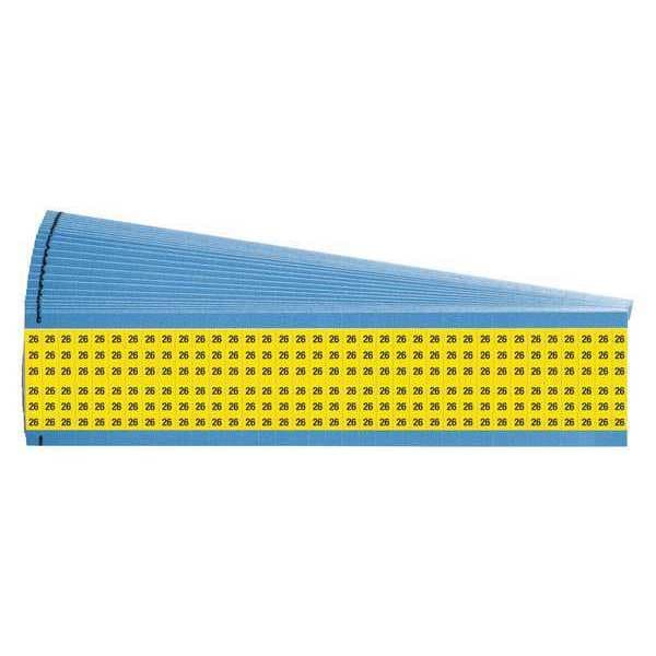 Brady Wire Markers, Legend 26, Yellow, PK25 - WM-26-YL-PK
