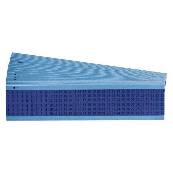 Brady Wire Markers, Legend 1-33, Blk/Blue, PK25 - WM-1-33-BL-PK