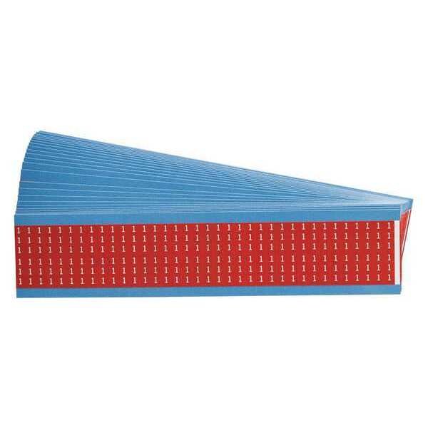 Brady Wire Markers, Legend 1, White/Red, PK25 - WM-1-RD-PK