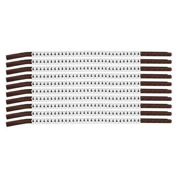 Brady Clip Sleeve Wire Mrkrs, 4, Blk/Wht, PK10, SCN15-4 - SCN15-4