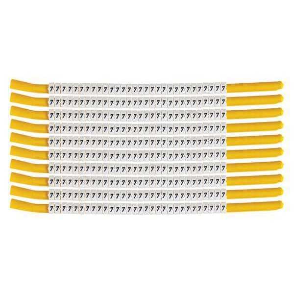 Brady Clip Sleeve Wire Mrkrs, 7, Blk/Wht, PK10, SCN18-7 - SCN18-7
