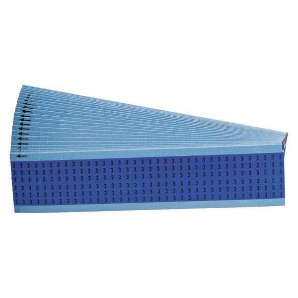 Brady Wire Markers, Legend 3, Black/Blue, PK25 - WM-3-BL-PK