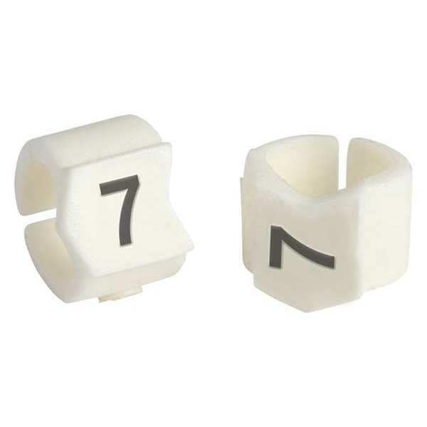 Brady Clip Sleeve Wire Mrkrs, 7, Blk/Wht, PK50, SCN23-7 - SCN23-7