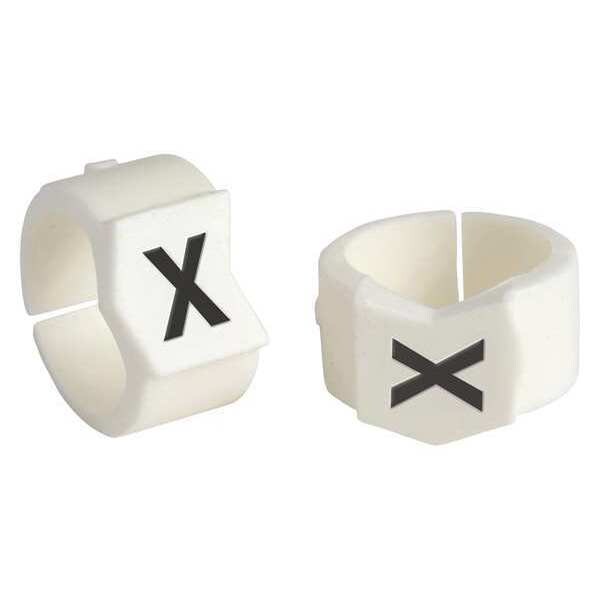 Brady Clip Sleeve Wire Mrkrs, X, Blk/Wht, PK50 - SCN45-X