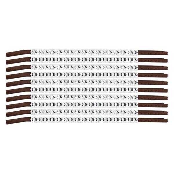Brady Clip Sleeve Wire Mrkrs, 5, Blk/Wht, PK10, SCN15-5 - SCN15-5
