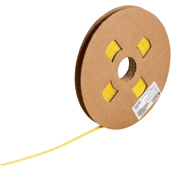 Brady 3 in. Core PermaSleeve HX Heat Shrink Wire Marking Sleeves, 0.187 in. Dia x 75' L, Yellow - HX-C-187-YL