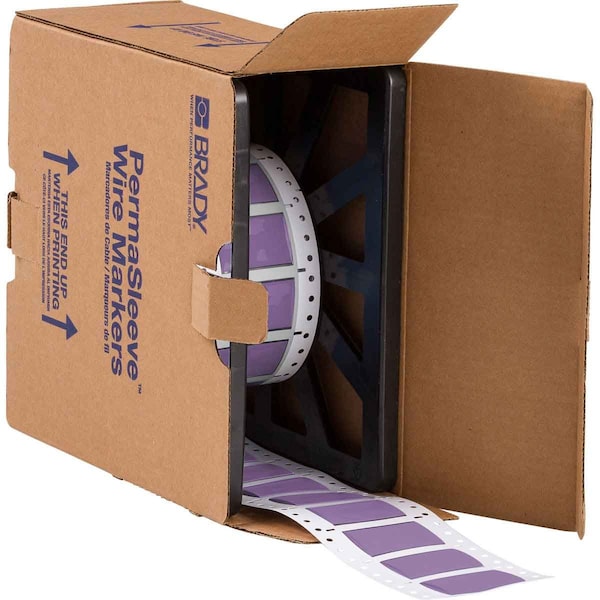 Brady PermaSleeve HX Heat Shrink Double Sided Wire Marking Sleeves, Violet, 0.75 in. Dia x 0.67 in. W - 2HX-750-2-VT-3