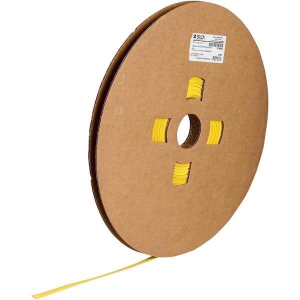 Brady BradyPrinter Series PermaSleeve PVDF Wire Marker Sleeves, Yellow, 0.187 in. Dia x 200' L, Yellow - HT-C-187-YL-J