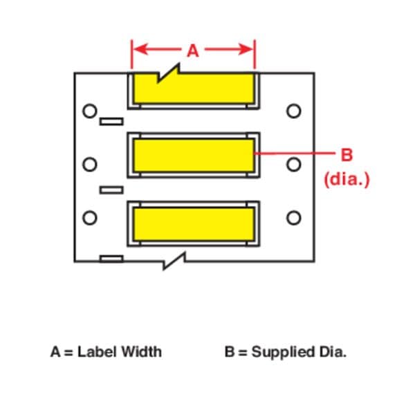 Brady 2" x 21/32" Yellow Wire Marker Sleeves, PermaSleeve(R) - B33D-375-2-344YL