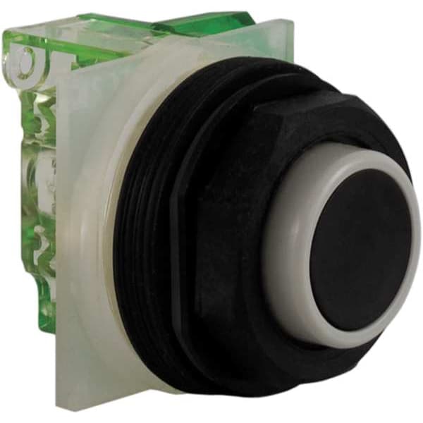 Botón pulsador no iluminado de Schneider Electric, 30 mm, 1NA, Negro - 9001SKR3BH5.