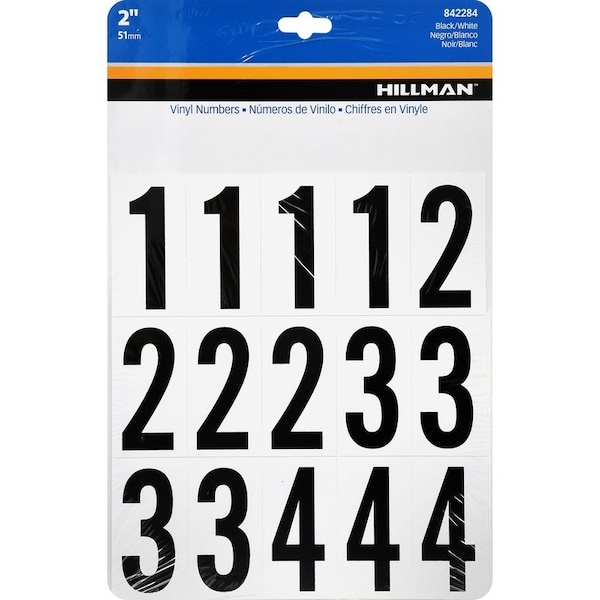 Hillman HILLMAN 2 in. Black Vinyl Self-Adhesive Number Set 0-9 35 pc - 842284