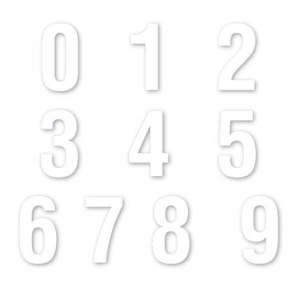 Magna Visual Die Cut Number Magnet, White, 1-1/2", PK108 - DCN-151