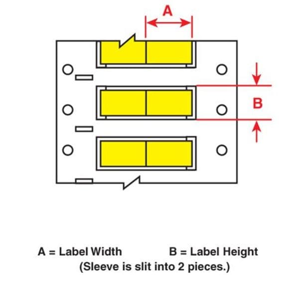 Brady 1" x 15/64" Yellow Wire Marking Sleeves, 3FR-125-2-YL-2 - 3FR-125-2-YL-2