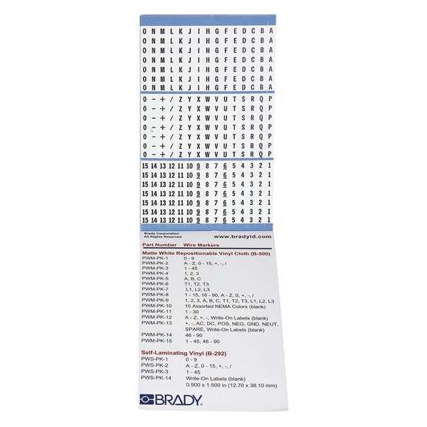 Brady Wire Marker Book, Preprintd, Self-Adhesiv, PWM-PK-8 - PWM-PK-8