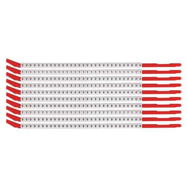 Brady Wire Marker Wand, Preprinted, Sleeve, PK10, SCNC-10 - SCNC-10