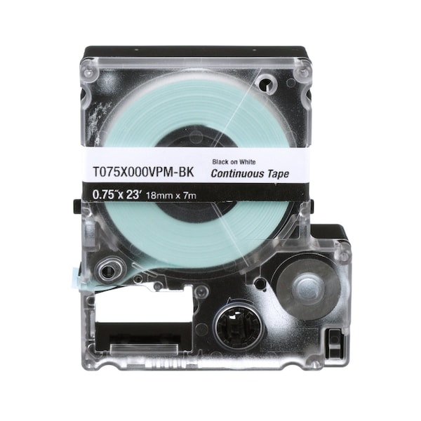 Panduit Mp Cassette, Continuous Tape, Vinyl, .75 - T075X000VPM-BK