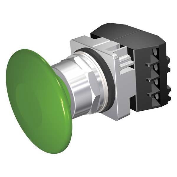 Botón pulsador no iluminado Siemens, 30 mm, 2NC, verde - 52PM9V3G