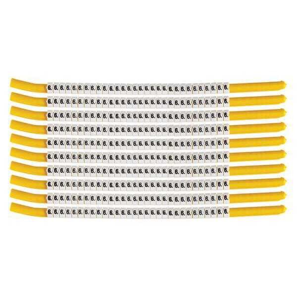 Brady Clip Sleeve Wire Mrkrs, 6, Blk/Wht, PK10, SCN18-6 - SCN18-6