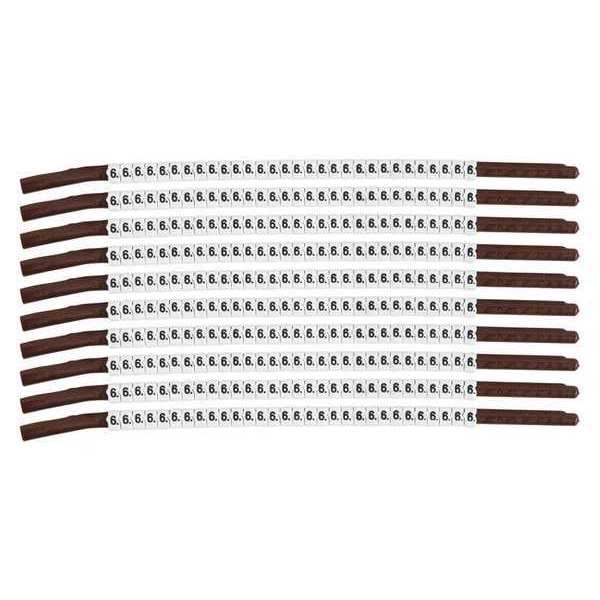 Brady Clip Sleeve Wire Mrkrs, 6, Blk/Wht, PK10, SCN15-6 - SCN15-6