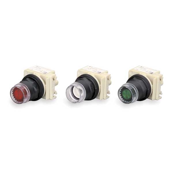 Operador de botón pulsador iluminado Schneider Electric, 30 mm, Rojo - 9001SK1L1R