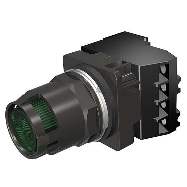Botón pulsador iluminado Siemens, 30 mm, 1NA, verde - 52BT6H3KBV