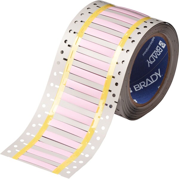 Brady High Temp Double Sided PermaSleeve PVDF Wire Marking Sleeves, 0.094 in. x 1 in. W, Pink, Roll of 1000 - 3HT-094-2-PK-S-2