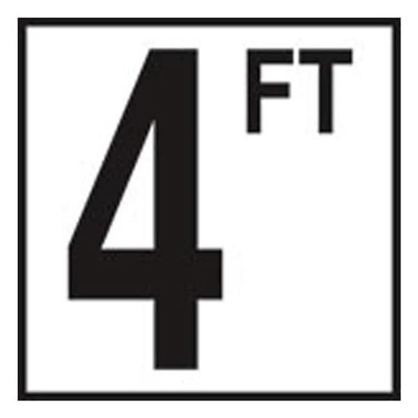 Inlays Inlays CC610040 6 x 6 in. Tile with 5 in. Number 4FT Smooth Ceramic Depth Marker - CC610040