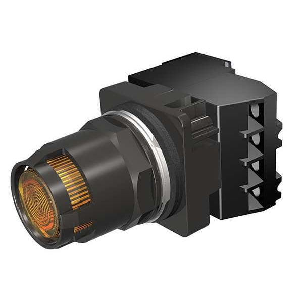 Botón de presión iluminado Siemens, 30 mm, 1NA/1NC, ámbar - 52BT6J9AV